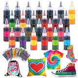 Tie Dye Kits, 18 Colors Tie Dye Shirt Fabric Dye Kit for Kids, Adults, with Rubber Bands, Gloves, Plastic Film and Table Covers for Party Supplies，Perfect for Party, Thanksgiving Christmas