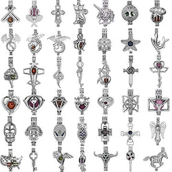 12pcs Mixed Hollow Locket Pendant Pearl Cage Pendant Bead Cage Pendants Jewelry Making Essential
