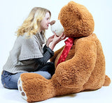 5 Foot Very Big Smiling Teddy Bear Five Feet Tall Cookie Dough Brown Color with Bigfoot Paws Giant Stuffed Animal Bear