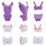 E-TING 10Pcs =5 Sets Beach Bikini Swimsuit Bathing Doll Clothes One-Piece Swimwear with 5 Pairs Shoes for 11.5 Inch Girl Dolls (Style B)
