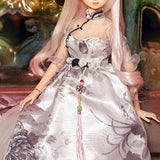 Fityle Chinese Style Ancient Doll Long Flower Printed Dress 1/4 BJD Dolls Party Outfit Accessory