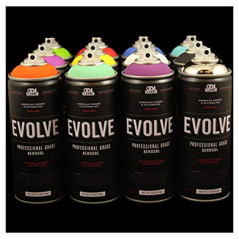 Evolve Elite 12 pack, Medium Pressure - Assorted Colors 12 oz Cans - Spray  Paint Set