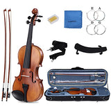 MIRIO Violin 4/4 Full Size- Acoustic Violin for Adults/Students- Hand Oil Rub Highly Flamed Solid Wood Violin -Hard Case and Accessories Included-Ebony Fitted Fiddle for Beginners, Intermediate Player