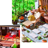 WYD Chinese Model Scene Building DIY Wooden Miniature Courtyard Kit 3D Chinese Dollhouse Kit Creative Handmade Assembling Gift Present