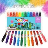 TOOKYLAND 12 Colors Washable Crayons Silky Crayons for Kids, Twistable Gel Crayons, Easy to Hold Large Crayons for Kids Toddlers