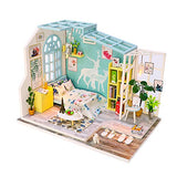 Spilay DIY Miniature Dollhouse Wooden Furniture Kit,Handmade Mini Modern Model Plus with Dust Cover,1:24 Scale Creative Doll House Toys for Children Lover Gift (Family Nap)