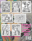 Fantasy and Fairytale Art Coloring Book in Grayscale: Fairies, Witches, Alice in Wonderland, Cute Big Eye Girls and More!