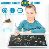 TEKFUN Easter Gifts for Kids, 15inch LCD Writing Tablet Drawing Board, Teen Girl Boy Gifts Age 10 and Up, Birthday Gifts for All Age Groups, Erasable Writing Tablet for Business Meeting (White)
