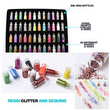 Pixiss Bulk Glitter for Tumblers, Chunky Sequins for Tumblers with 3 Silicone Epoxy Brushes Epoxy Glitter Tumbler Kit Supplies for Cup Tumbler Turner Tools