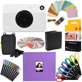 Kodak Printomatic Instant Camera (Grey) Gift Bundle + Zink Paper (20 Sheets) + 8x8 Cloth