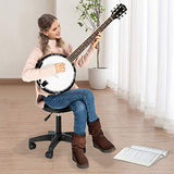 6-String Resonator Banjo Right Handed Back & Sides Sapele with Strings - Banjo String Instrument, Beginner Kit IHADA