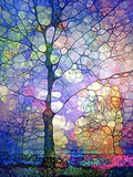 Beaudio Landscape Series Diamond Painting Kits for Adults-Color Trees in Dreams- DIY Round Full Drill 5D Diamond Art for Home Wall Decor(11.8x15.7inch)