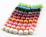 Pack of 100pcs 13mm Champagne Pearl Half Resin Dome Cap Copper Base Buttons for Crafting Sewing