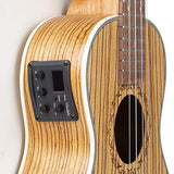 Electric Concert Ukulele 4-string 23 Inch Professional Vintage Hawaiian Acoustic Ukelele Kit, Zebra Wood, for Beginner, Kid, Starter, Amateur, by Vangoa
