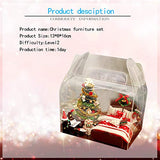 WYD 3D Christmas Dollhouse, with LED, Dust Cover, English Manual, Christmas Furniture Set, Wooden Handicrafts, Romantic Creative Gifts