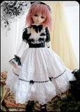 Free Gift 1/4 MSD DDD BJD Dress Suit Outfit Lolita Dress Doll Dollfie LUTS/ Black and White Mist Style / White + Black