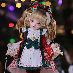 ZXCVBN New BJD Doll 1/6 Ball Jointed SD Dolls with Christmas Clothes Set Exquisite Makeup 3D Eyes, High About 30 cm 11.8 in, for Girls