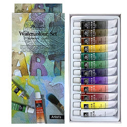 PHOENIX Watercolor Paint Set of 12 Colors x 12 ml - Non-Toxic Paints in Tubes for Kids, Students, Beginners & Artists