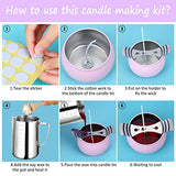 Candle Making Kit Supplies, DIY Candle Craft Tools, 900ml Candle Make Pouring Pot, Candle Wicks, Candle Wicks Sticker, 3-Hole Candle Wick Holder and Spoon for DIY Candles