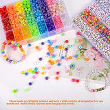 2400pcs Acrylic Pony Kandi Beads Kit, Hair Beads for Craft DIY Including 1200pcs 6x9mm Rainbow Large Hole Charm Pony Beads and Alphabet Letter Beads for Bracelets Jewelry Making Supplies