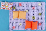 Pillows blanket set dollhouse miniature 1/6 Scale 1:6 play-scale 12 inch for Barbie Blythe coverlet miniature dolls accessories role-playing games