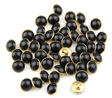 RayLineDo 25Pcs Pearl Black Half Resin Dome Cap Copper Base Crafting Sewing DIY Buttons-13mm