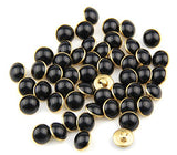 Pack of 125pcs 13mm Black Pearl Half Resin Dome Cap Copper Base Buttons for Crafting Sewing