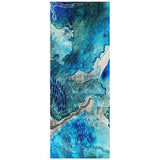 Empire Art Direct Blue Abstract Wall Art Reverse Printed on Tempered Glass Leaf Ready to Hang,Living Room,Bedroom ＆ Office, 24" x 63" x 0.2", Black, Silver