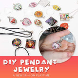 Juboury Girls Jewelry Making Kit - Jewelry Craft Kit, DIY Pendant Necklace and Bracelet Crafting Set for Kids and Teen Girls, Make 12 Necklaces and 2 Bracelets with Craft Supplies