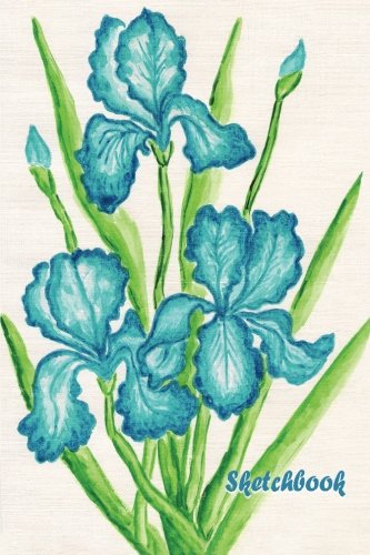 Sketchbook: Blue Orchid 6x9 - BLANK JOURNAL NO LINES - unlined, unruled pages (Watercolor Flowers