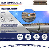 Windscreen4less Straight Edge Sun Shade Sail,Rectangle Outdoor Shade Cloth Pergola Cover UV Block Fabric 180GSM - Custom Size Brown 10' X 14'