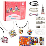 Juboury Girls Jewelry Making Kit - Jewelry Craft Kit, DIY Pendant Necklace and Bracelet Crafting Set for Kids and Teen Girls, Make 12 Necklaces and 2 Bracelets with Craft Supplies