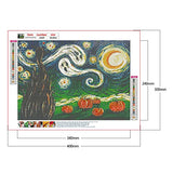 Christmas Diamond Painting Kits for Adults and Kids,5D DIY Halloween Starry Night Full Round Drill Diamond Painting Mosaic Kit Rhinestone Drawing Picture Home Decoration Art Craft 16x12