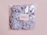 YYCRAFT Pack Of 20 Pieces Chiffon 2" Flower Rhinestone Pearl for craft projects-Lavender