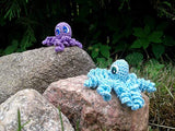 Miniature Violet Octopus Crochet Amigurumi Handmade one-inch Ocean Animal Micro Doll for Dollhouse