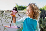 Barbie Olympic Games Tokyo 2020 Surfer Doll with Surf Uniform, Tokyo 2020 Jacket, Medal, Tokyo 2020 Surfboard with Fins for Ages 3 and Up