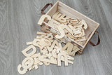 87 Pieces 3 inch Wooden Letters for Crafts, 3 in Unfinished Wood Alphabet Letters for Crafts, 3" Wooden Craft Letters Symbols for Wall Decor, DIY Painting, Kids Learning