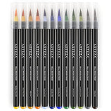 Arteza Real Brush Pens, Set of 12, Landscape Tones, Blendable Watercolor Markers and 1 Water Brush, Art Supplies for School, Home, and Office