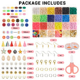 Total 5000 Pcs Clay Beads for Bracelet Making Kit, 18 Color Polymer Heishi Beads- Letter, Heart, Pearl, Smiley Face Beads- Pendants, Lobster Clasp- Jewelry Necklace Earring Making Kit- Gift Set