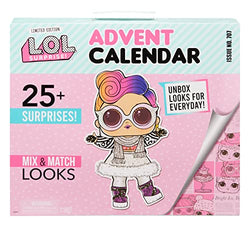 LOL Surprise Advent Calendar with 25+ Surprises Including a Collectible Doll, Mix and Match Outfits, Shoes, and Accessories – Great Gift for Kids Ages 4+