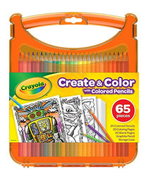 Crayola Create & Color with Colored Pencils, Travel Art Set, Great for Kids, Ages 4, 5, 6, 7, 8