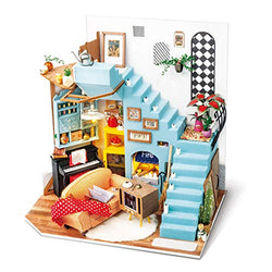 Rolife DIY Miniature Dollhouse Kit 1:24 Scale Model Diorama Gifts for Adults (Joy's Peninsula Living Room)