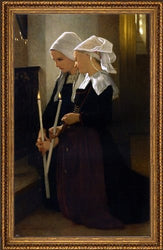 Art Oyster William Adolphe Bouguereau Prayer at Sainte-Anne-d\'Auray - 16.05" x 24.05" Framed Premium Canvas Print