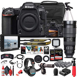 Nikon D500 DSLR Camera (Body Only) (1559) + Nikon 200-500mm Lens + 4K Monitor + Pro Headphones + Pro Mic + 2 x 64GB Memory Card + Case + Corel Photo Software + Pro Tripod + More (Renewed)