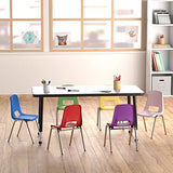 Amazon Basics School Classroom Stack Chair, 10-Inch Seat Height - 6-Pack, Chrome Legs, 6 Assorted Color