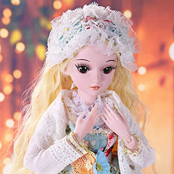 UCanaan BJD Dolls, 1/3 SD Doll 23.6 Inch 19 Ball Jointed Doll DIY Toys with Full Set Clothes Shoes Wig Makeup, Best Gift for Girls - Lucy