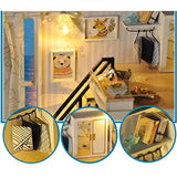 TuKIIE DIY Miniature Dollhouse Furniture Kit, 1:24 Scale Mini Wooden Doll House Accessories Plus Dust Proof for Kids Teens Adults(Loft Apartment)