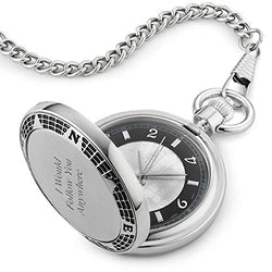 Things Remembered Personalized World Compass Pocket Watch with Engraving Included