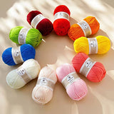 2 Pcs Crochet Yarn, Feels Soft 280 Yards Assorted Colors 4ply Acrylic Yarn,Yarn for Crochet & Hand Knitting-Skin Color