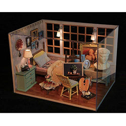 MAGQOO 3D Wooden Dollhouse Miniature Kit DIY House Kit with Furniture,1:24 Scale Creative Room Music Box and Dust Proof Included (Best of Time)